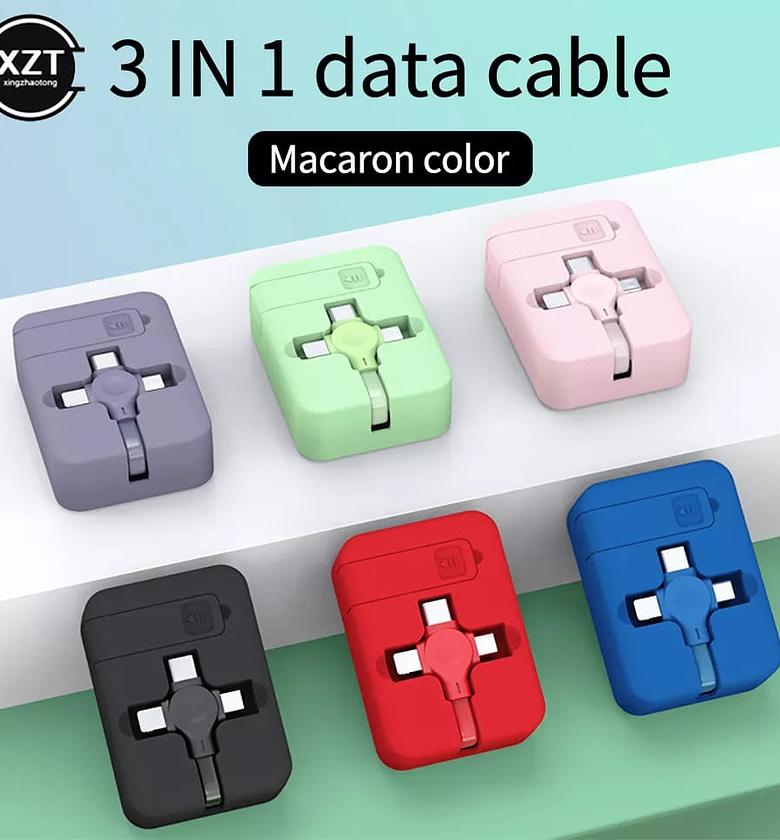 RETRACTABLE CHARGER. 3 in 1 portable retractable charger image