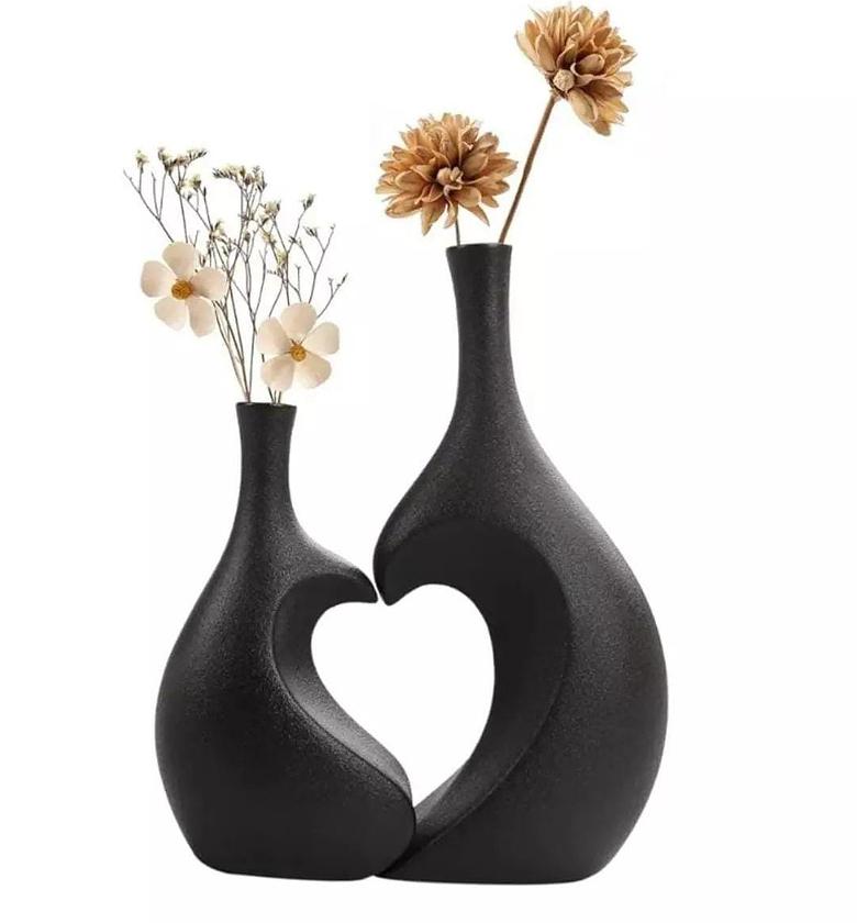 Decorative heart shape vase. image
