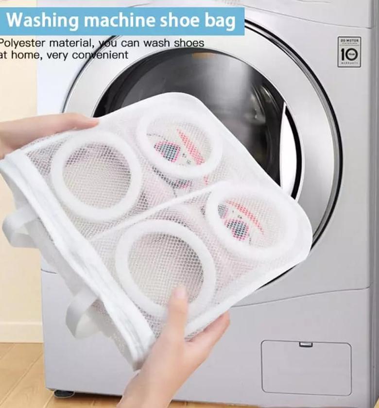 Sneaker Washing Machine Bag – Mesh Laundry Bag for Shoes Safely Cleans Sneakers, Athletic Shoes, Tennis Shoes, and Other Washer Safe Footwear. Laundry Shoe Bag for Washer and Dryer Also for Delicates image