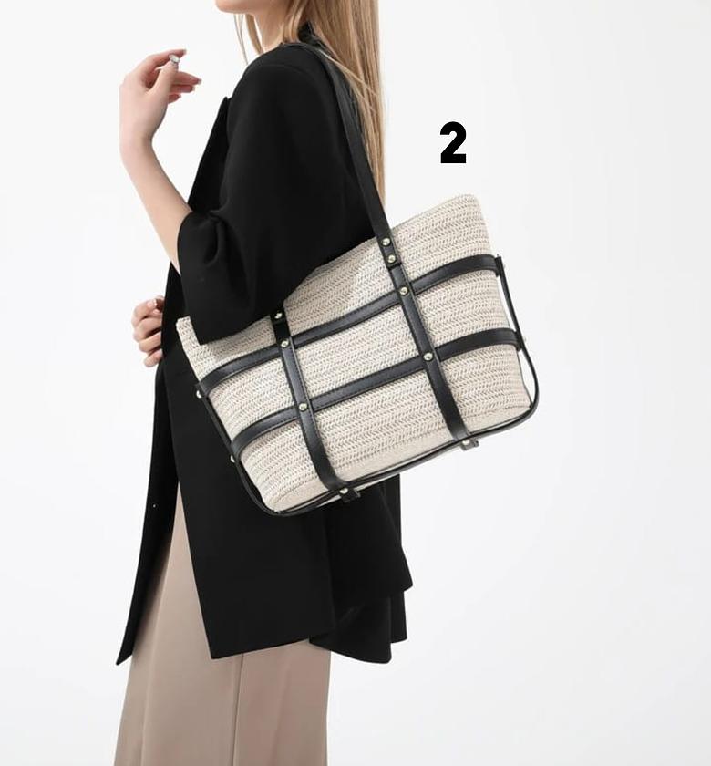  Women's minimalist solid color tote bag  Size: 30 by 25cm  image