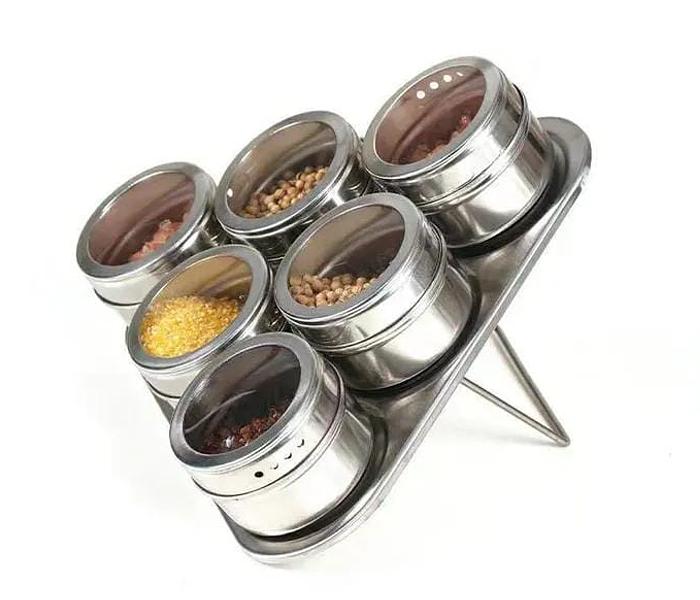 Magnetic steel round 6 pcs spice set image