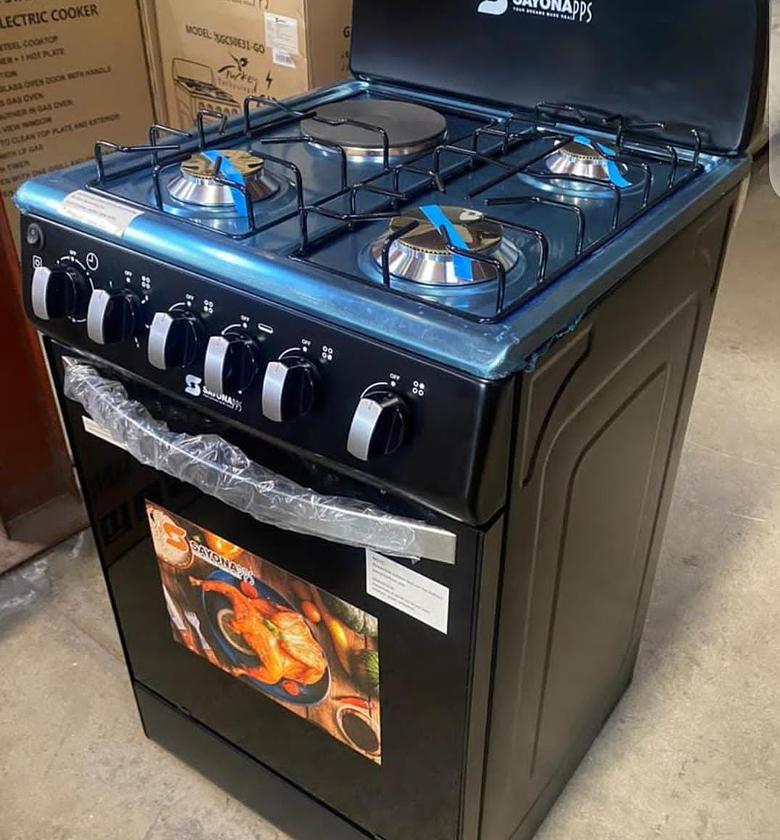 COOKER. Sayona 3gas+1 electric plate standing cooker with gas oven  image