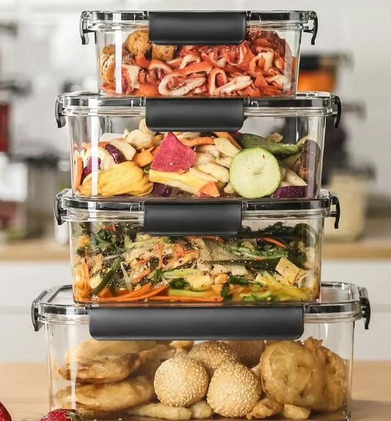 4pc acrylic food storage containers image