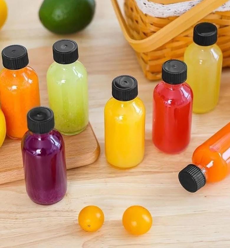  Set of 5 Gingershots Glass Bottles. image