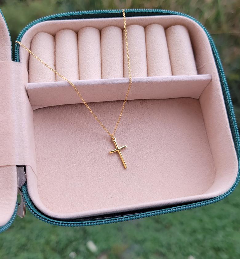 Dainty cross necklace  image