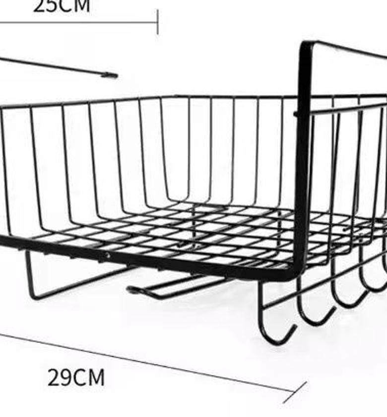 4 in 1 Metallic under shelf rack with hooks  image