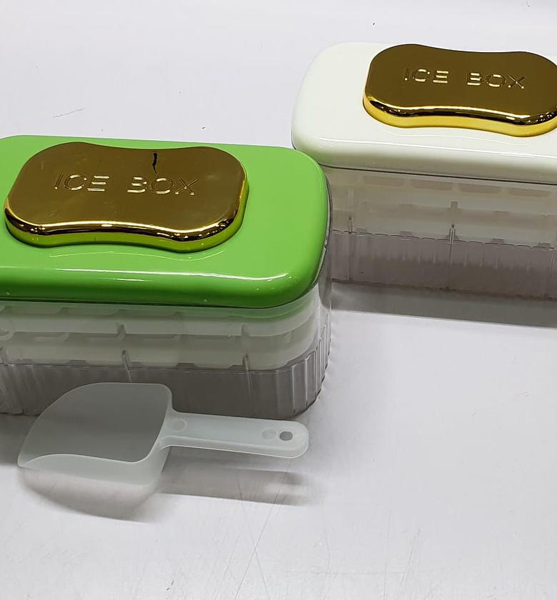 Multilayer 48 grid ice cube tray box with  top press cover and shovel  image