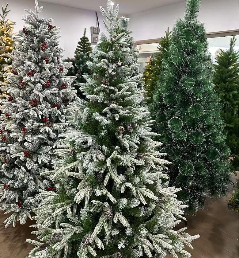 Premium Pine Snow Flocked Tree with Cones image