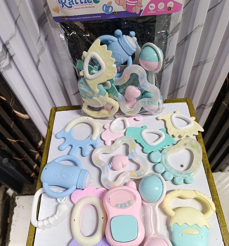 12 Pieces Baby Rattle With Teethers  image