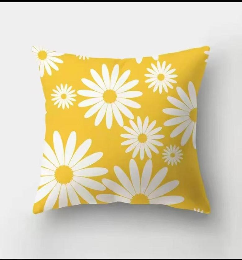 Flower print throw pillow cover image