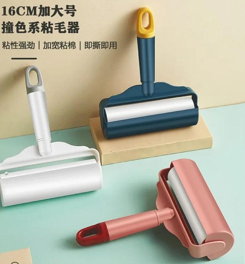 16cm Lint Roller Set Sticky Clothes Roller Brush Dog Cat Pet Hair Remover Roller Furniture Self-cleaning Tools (With Dust Cover)  image