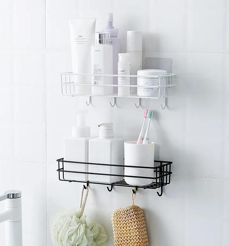 Bathroom organizer with hooks image