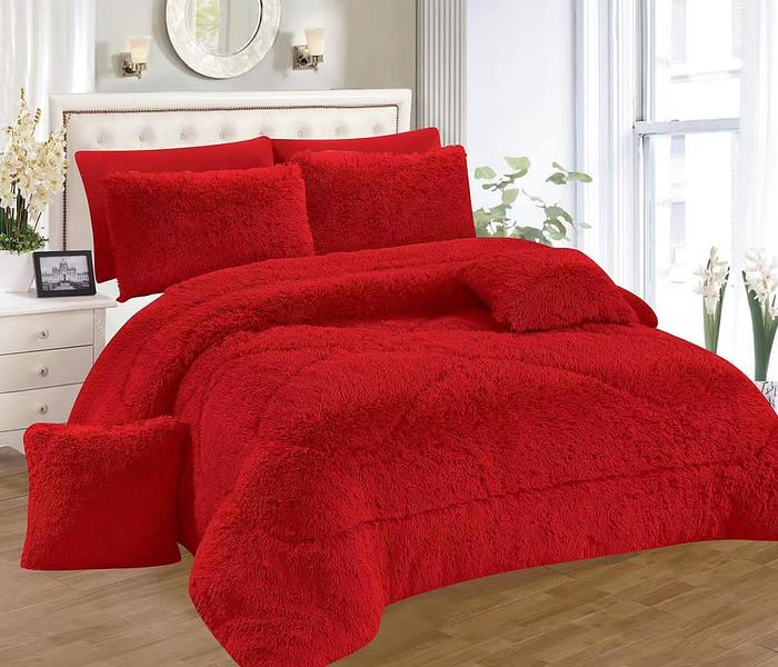 Fluffy Full Duvet Set-Blanket -red image