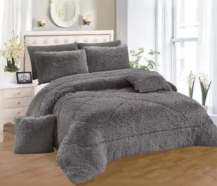 Fluffy Full Duvet Set-Blanket -grey image