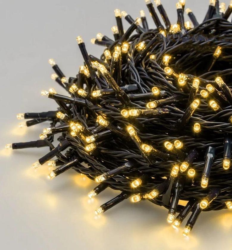 Decorative Led Black Cable Fairy lights Size :10 meters with 100 rubber string lights  Waterproof hence can be used indoors & outdoor  Available in warm ,white & multicolored    image