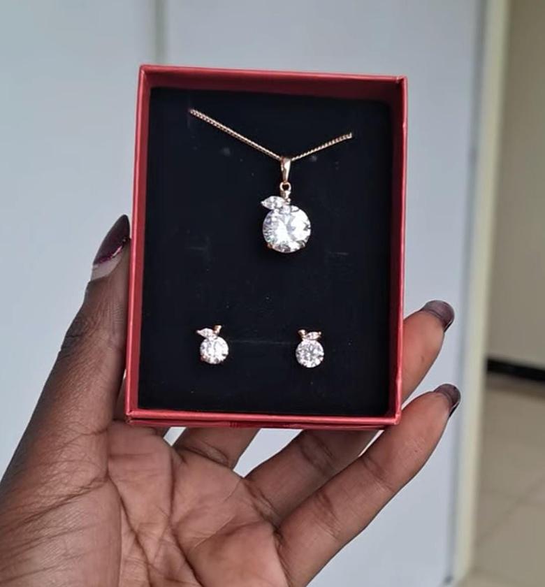 Hypoallergenic Gold Coated Necklace and Earrings set image