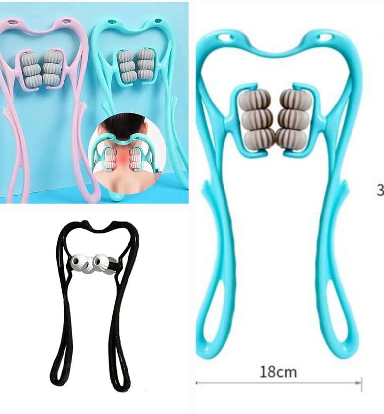 MASSAGER. 6 roller deep massage tool neck,legs back pain reliever (self massage) image