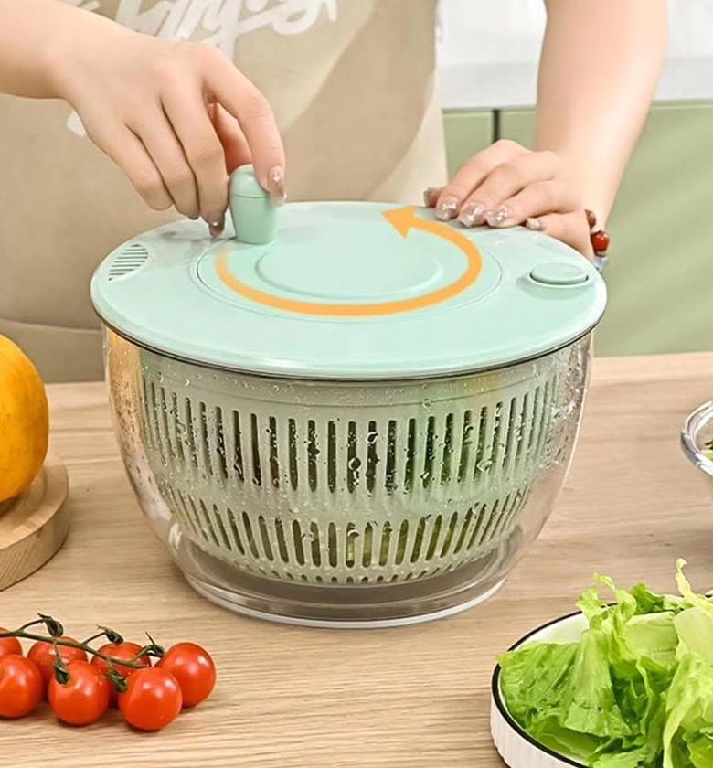 2in1 multi blade vegetable slicer and salad spinner. image