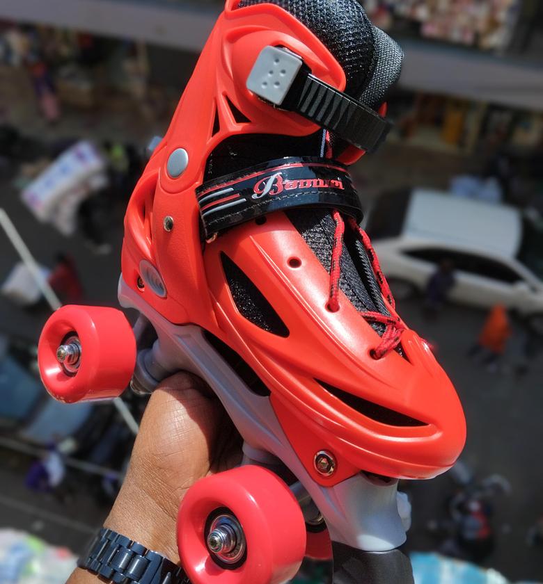 Boys Girls Kids Skates Children Roller Skates Skating Shoes Sliding Adjustable Quad Sneakers 4 Wheels 2 Row Line Outdoor image