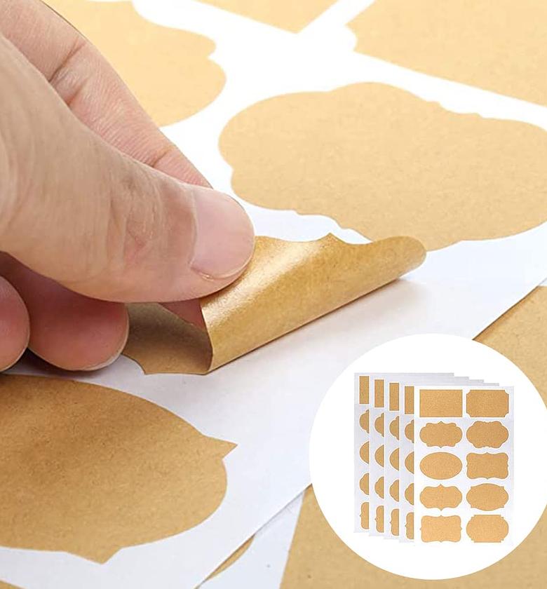 Easy to write and erase Pantry sticker organizing labels 80pcs labels plus 1pen  Each sticker size 3.5x5.5cm image