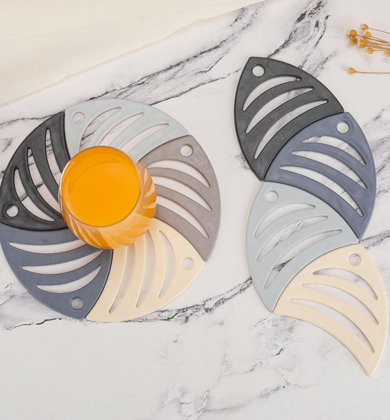 COASTERS. 5 pieces fish shaped silicone coasters image
