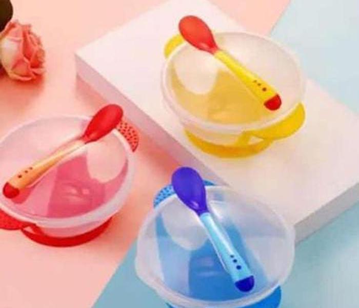 Baby Bowl Set - Baby Feeding Bowl And Heat Sensing Spoon image