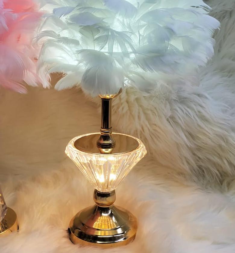 CRYSTAL FEATHER LAMP TABLE image