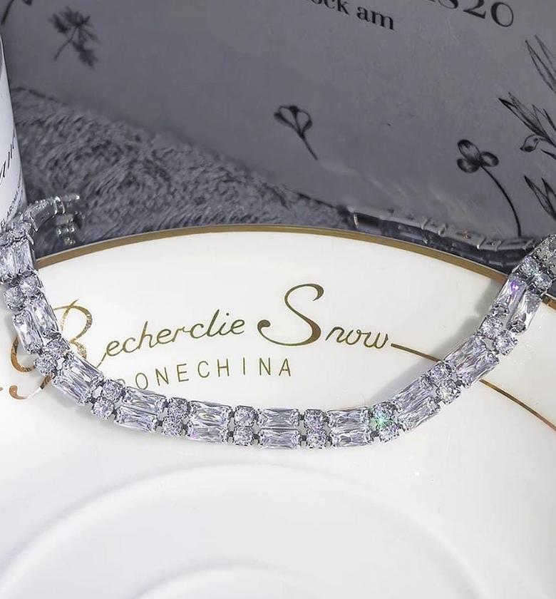 Box chain Cubic Zirconia bracelets image