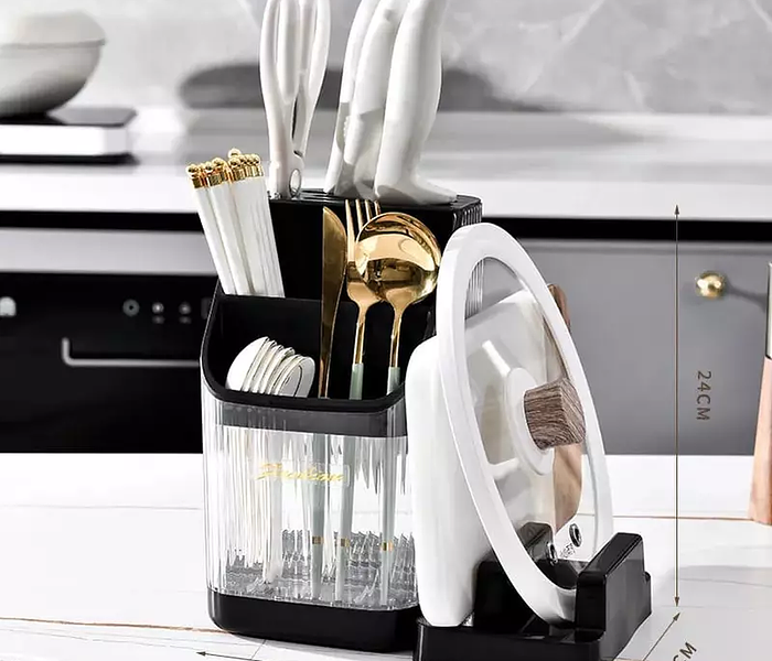 Kitchen multifunction cutlery storage organizer  image