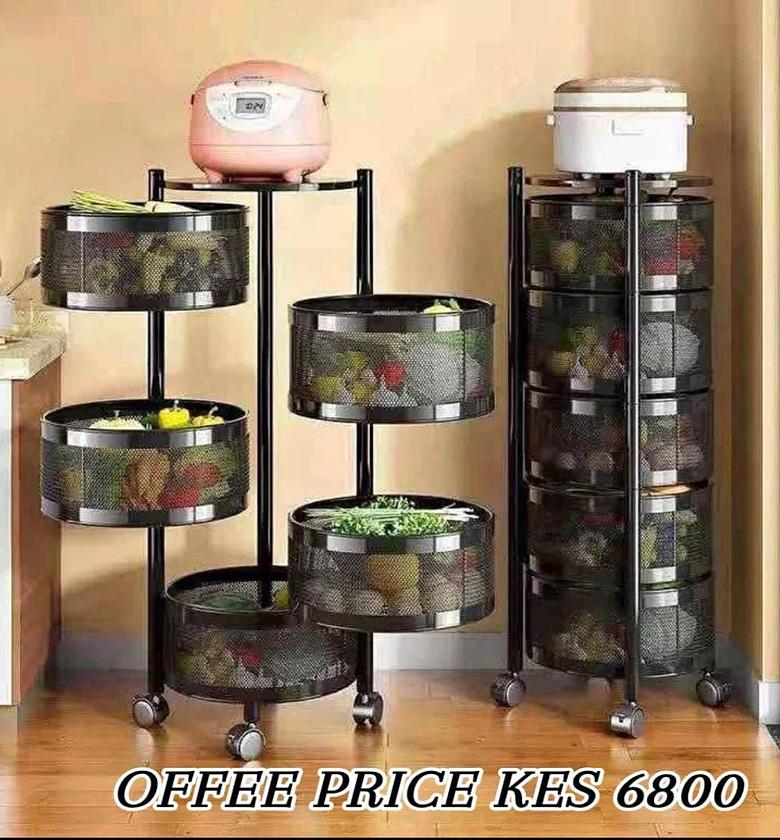 Round multipurpose Rack with wheels. image