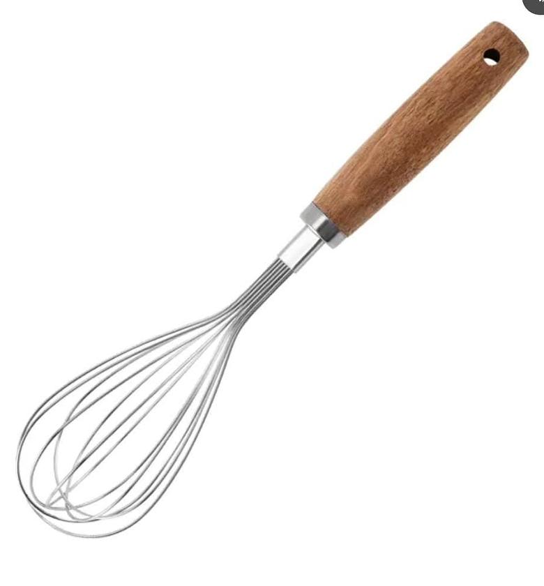 Stainless steel whisk with wooden handle Please see slide no.2 for actual picture. image