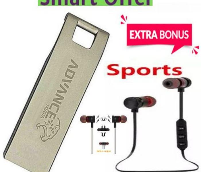 64GB Flash Disk With Clip + Free Earphones Securely attaches to keys, backpacks, handbags image