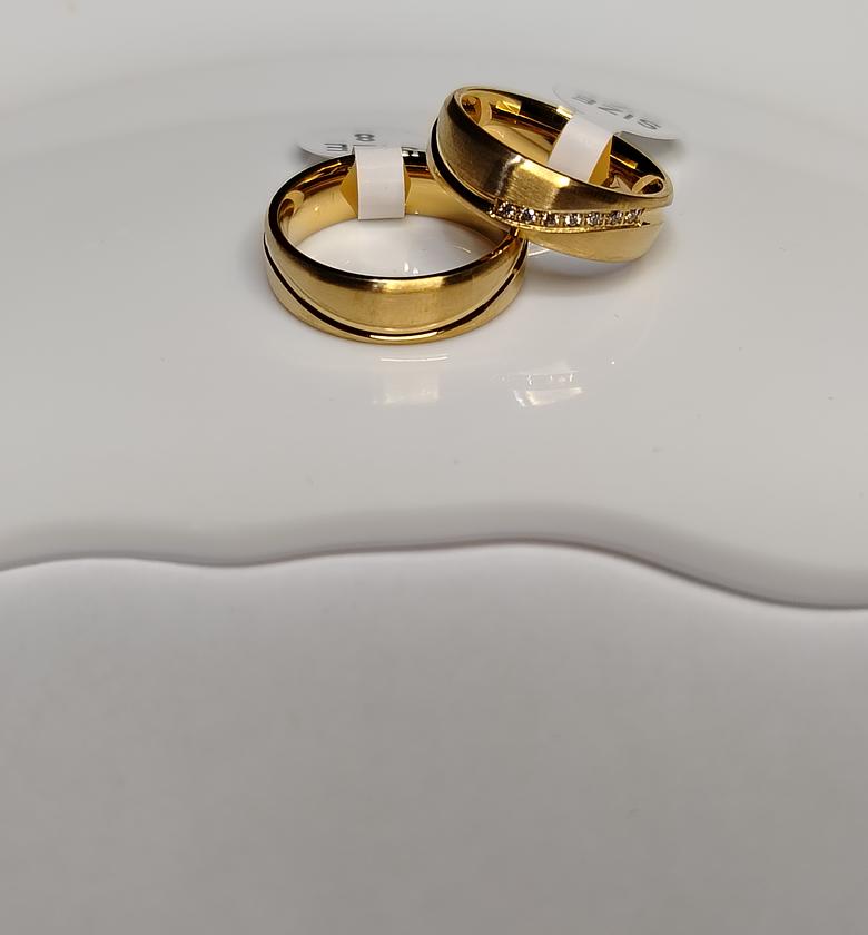 Stainless steel gold plated wedding rings  image