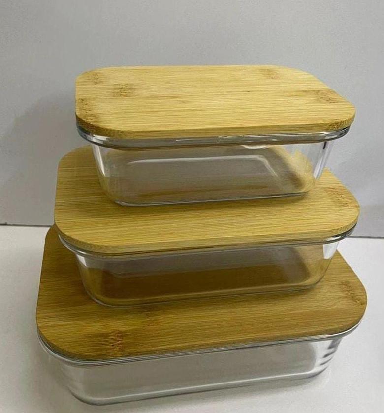 Bamboo snack box. image