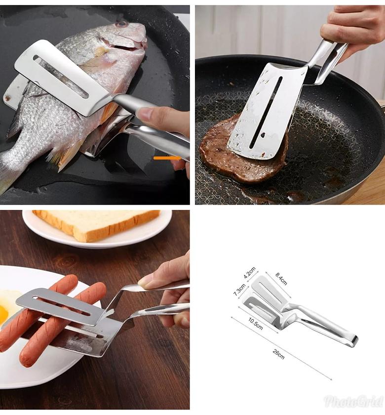 FOOD TONGS. Metallic food tongs image