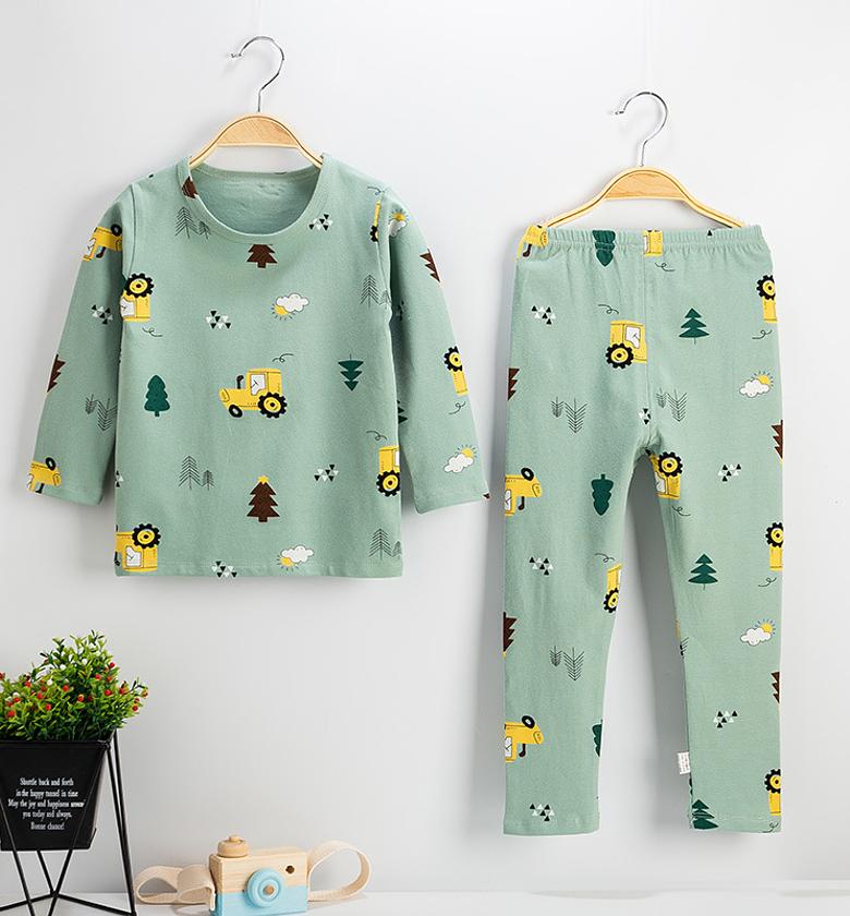 Green with trucks pajamas  image