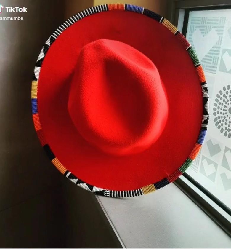 Red Beaded Hat image