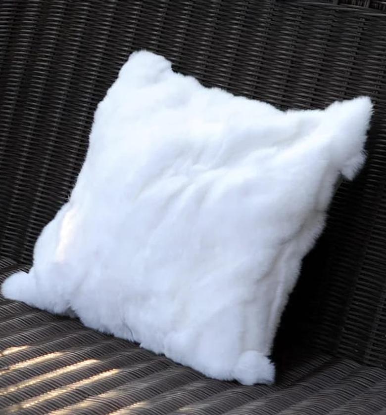 Faux Rabbit Fur  Throw Pillow CoversPack  19X 19 inches image