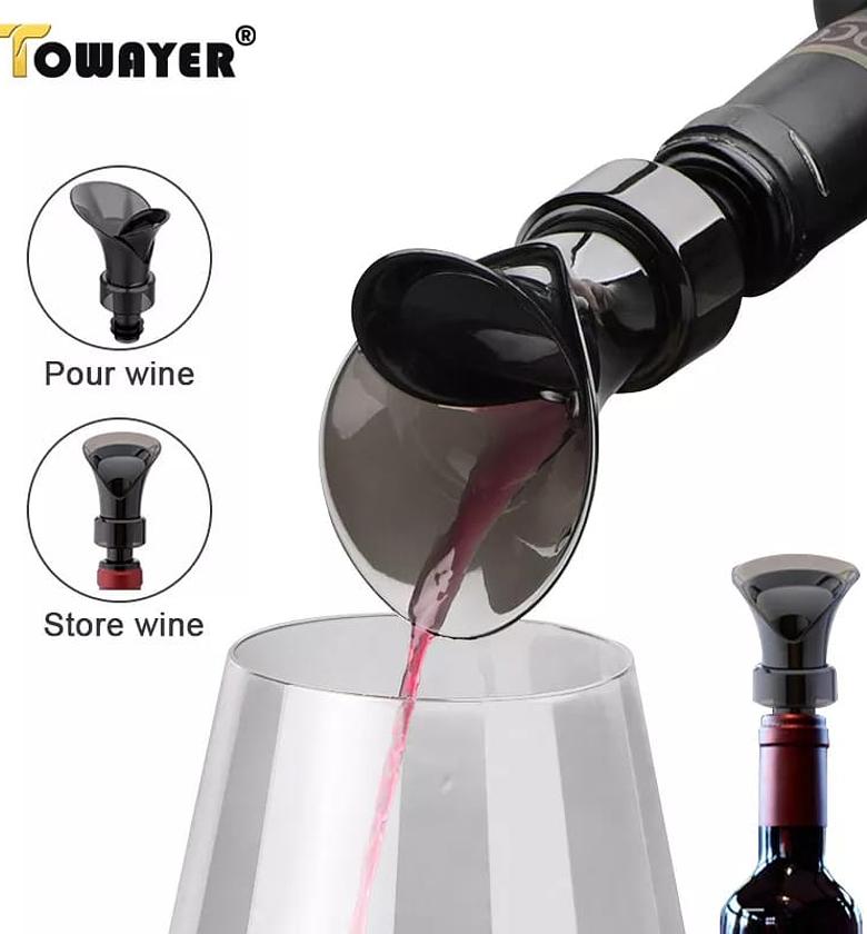 CUM STOPPER. 2 in 1 wine pourer cum stopper image