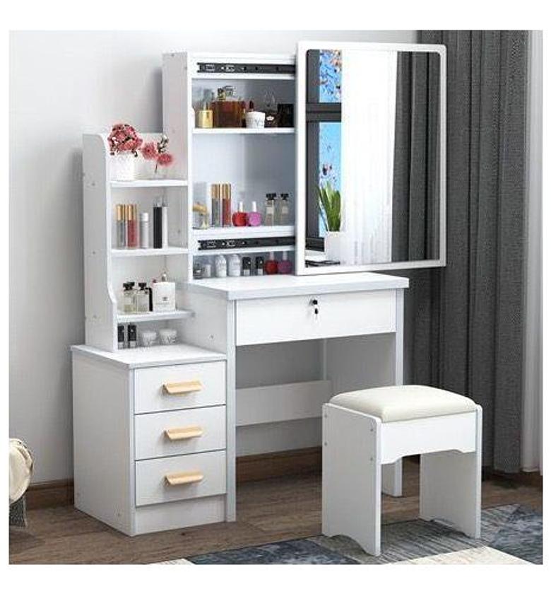Dressing table with sliding mirror image