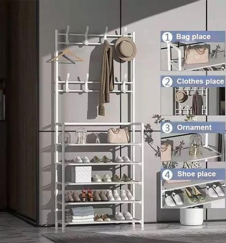 5 layer multipurpose SHOE RACK, CLOTH RACK ,BAG AND HUTS image