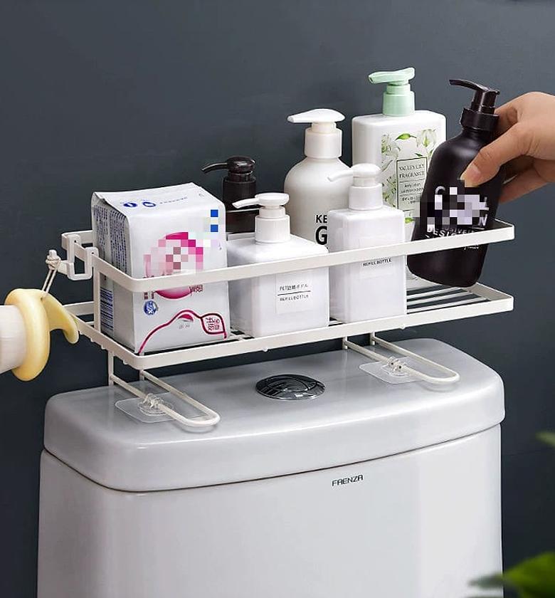 TOILET RACK. Bathroom Above The Toilet Rack  image