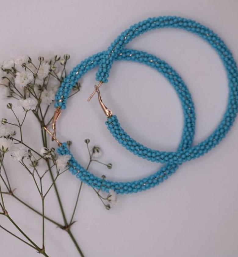 Big Boi Hoops Blue Earrings image