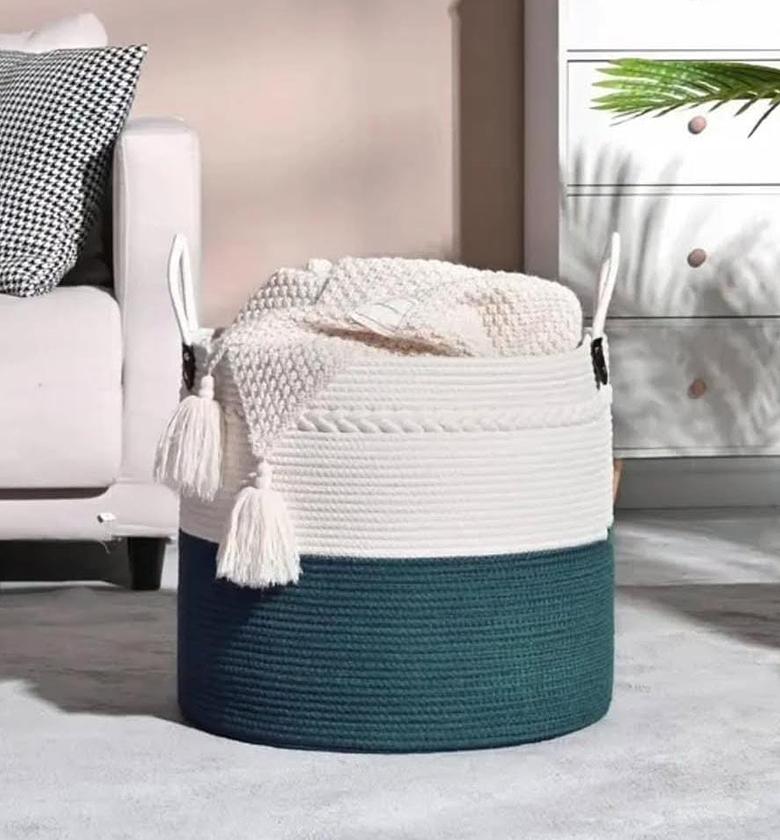 Quality cotton rope basket. image