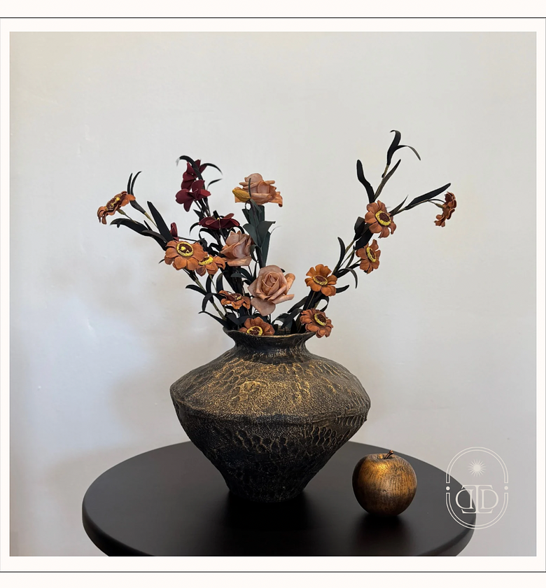 Vintage resin flower vase. image