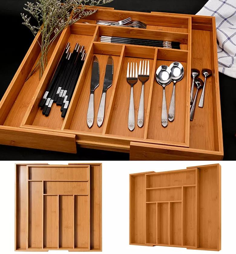 DRAWER ORGANIZER. Multifunctional Bamboo drawer organizer  image