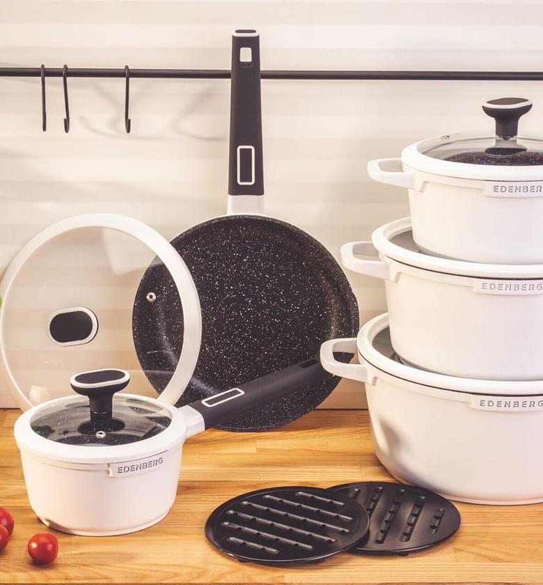 COOKWARE SET. EDENBERG High Quality 12pc Cookware Set. HIGHLY RECOMMEDED VALUE FOR  MONEY image