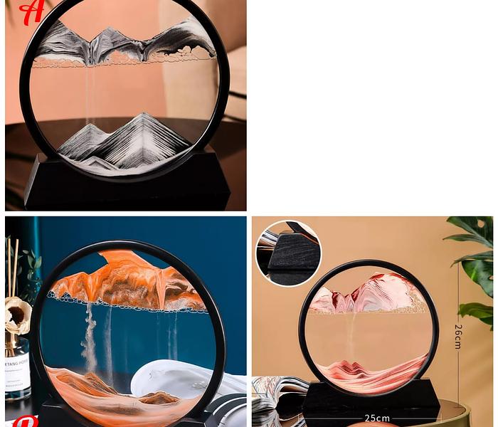 Crystal clear glass frame Moving Sand Scape Decor image