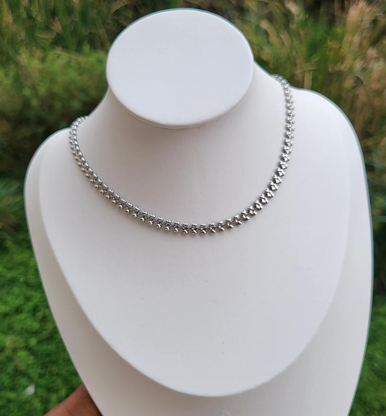 Silver leaf necklace  image