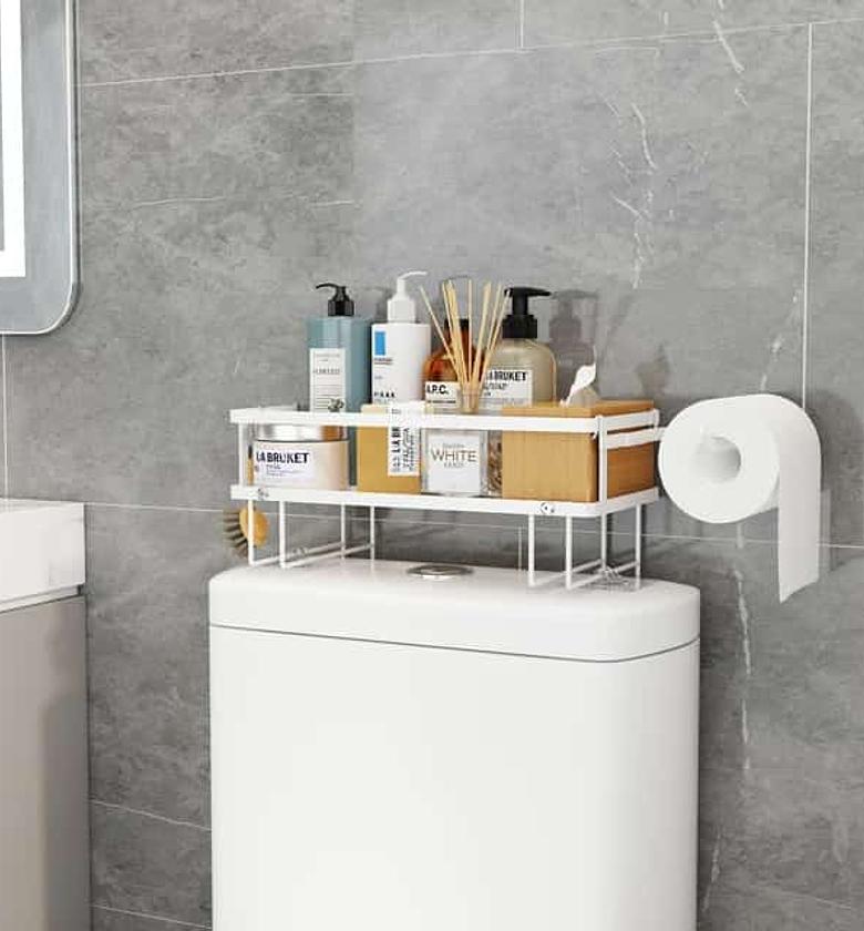 Single Layer Bathroom/ Toilet Racks With Tissue Holder image